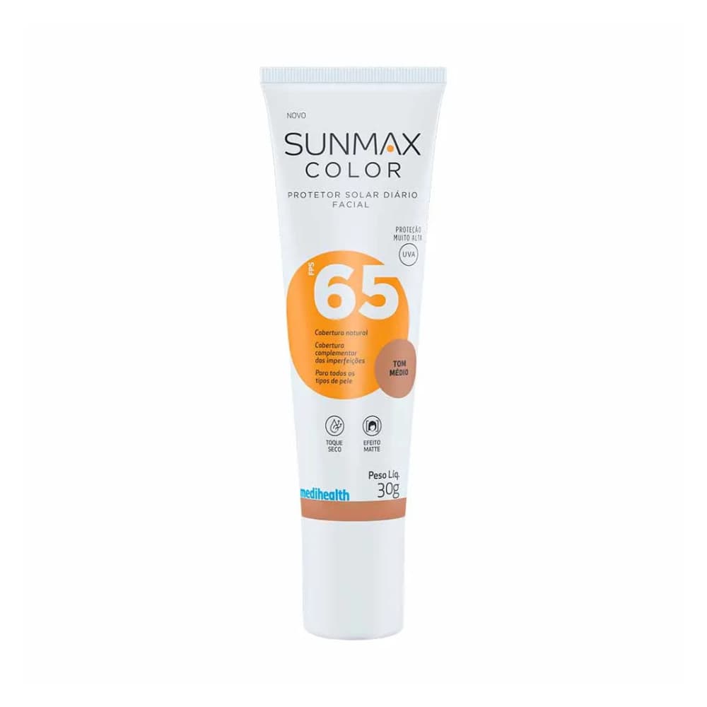 Protetor Solar Facial Sunmax Color FPS 65 Tom Médio 30g