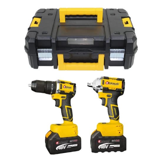 Kit Parafusadeira E Chave De Impacto 450Nm 48V 2 em 1 + Maleta Transporte Top