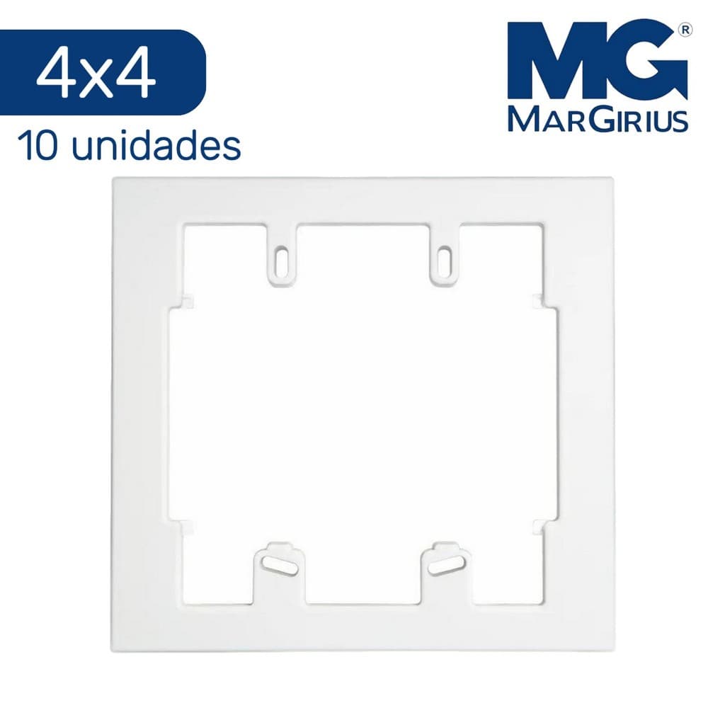 Kit 10 Prolongador para Placa Conjunto 4X4 Linha Sleek Branco MarGirius