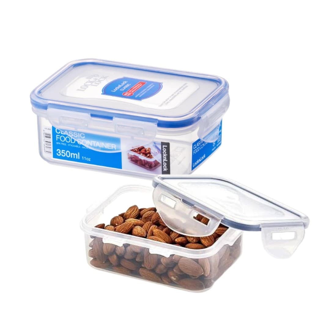 Pote Hermético Retangular 4 Travas - linha Classic - Lock & Lock - 350ml