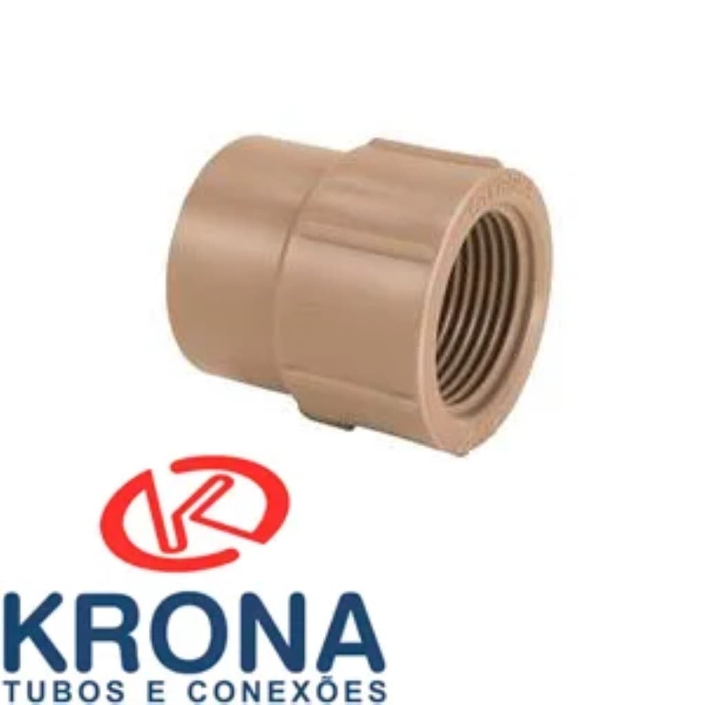Kit 10 Luva Com Rosca Krona 3/4X1/2 Marrom