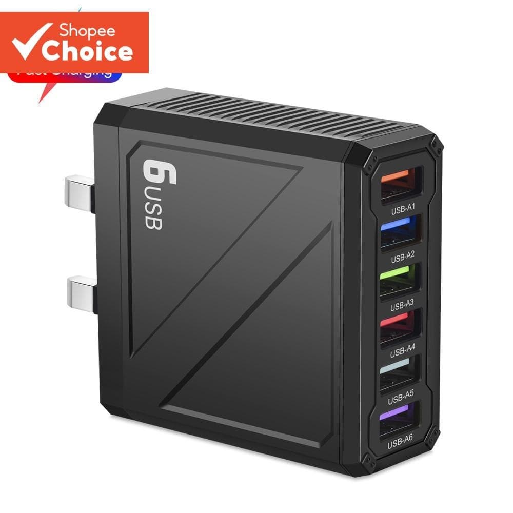 6 Portas 3.1A Adaptador De Carregador De Telefone Rápido USB 6 In1 Mulit EU UK Viagem QC3.0