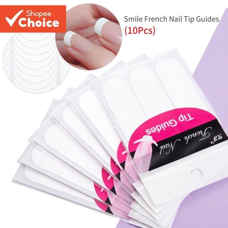 10Pcs Fita Adesiva Francesa Stencil Art Form Fringe Guides Manicure DIY Stickers Dicas Decoração Tool