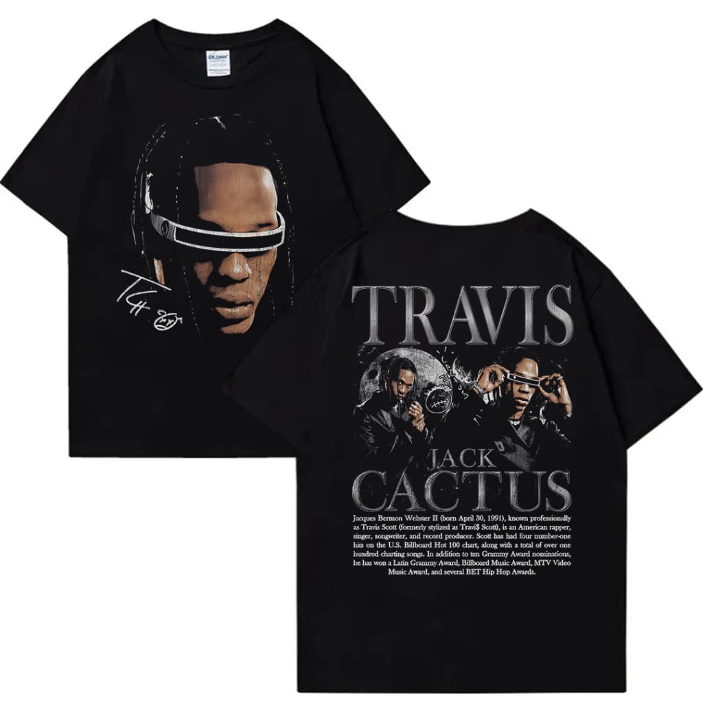 Camiseta Básica Unissex Algodão Travis Scott Cactus Jack