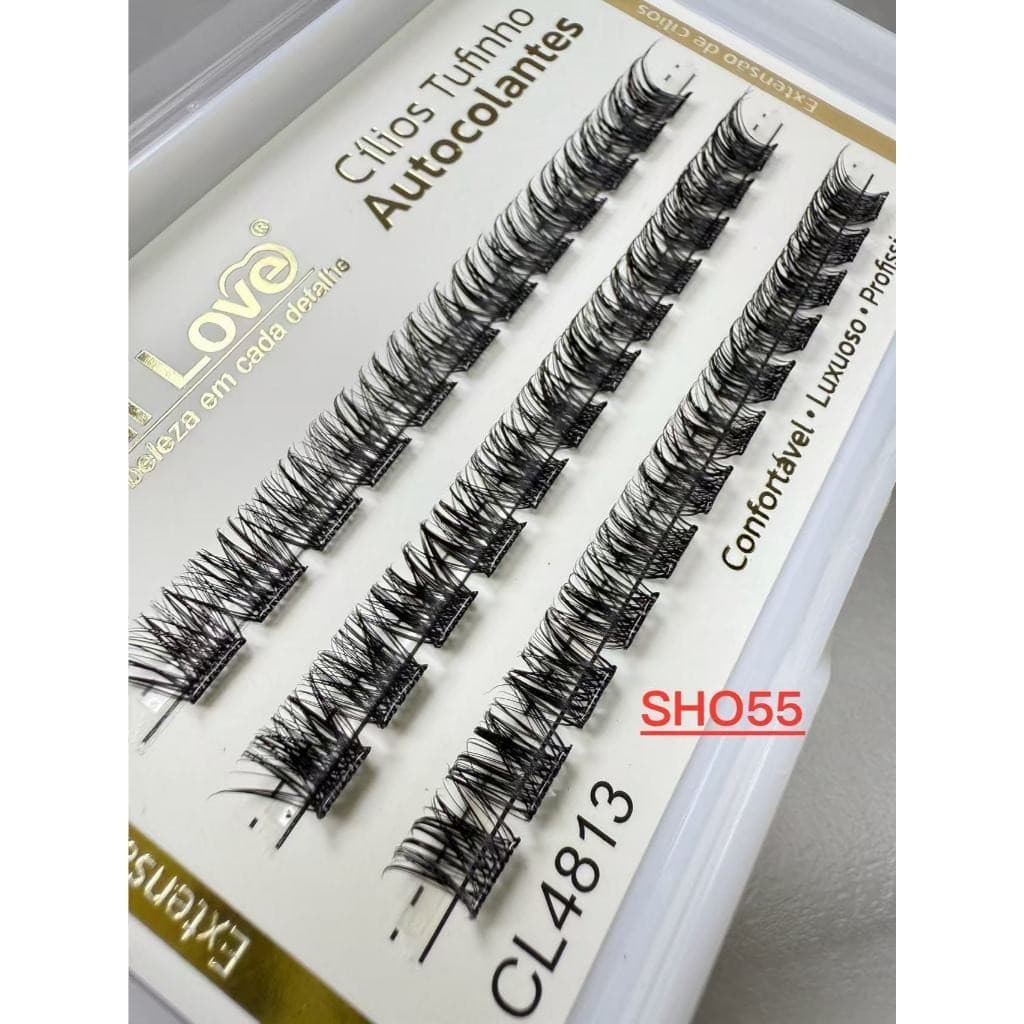 Tufos para extensão de cílios autocolante / mix/ curvatura D Real loveLI