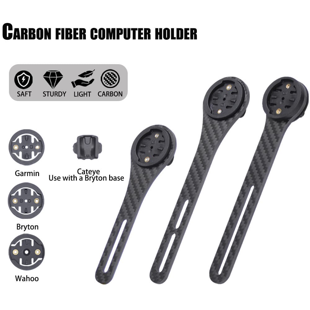 Suporte Para Computador De Bicicleta Em Fibra De Carbono-Compatível Com Garmin , Bryton , Câmera De Ação GPS E Velocímet