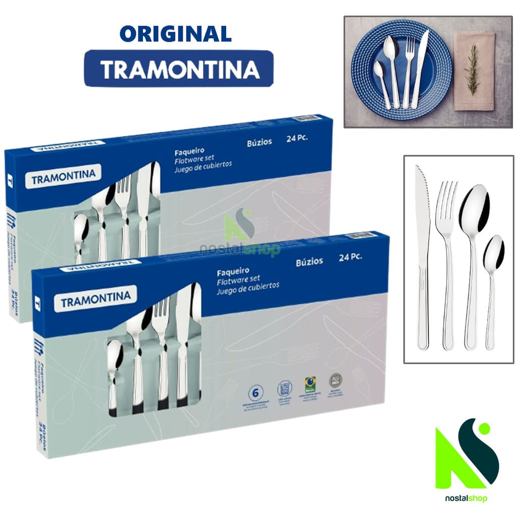 Kit Faqueiro Tramontina 24 ou 48 peças Búzios Jogo de Talheres Tramontina