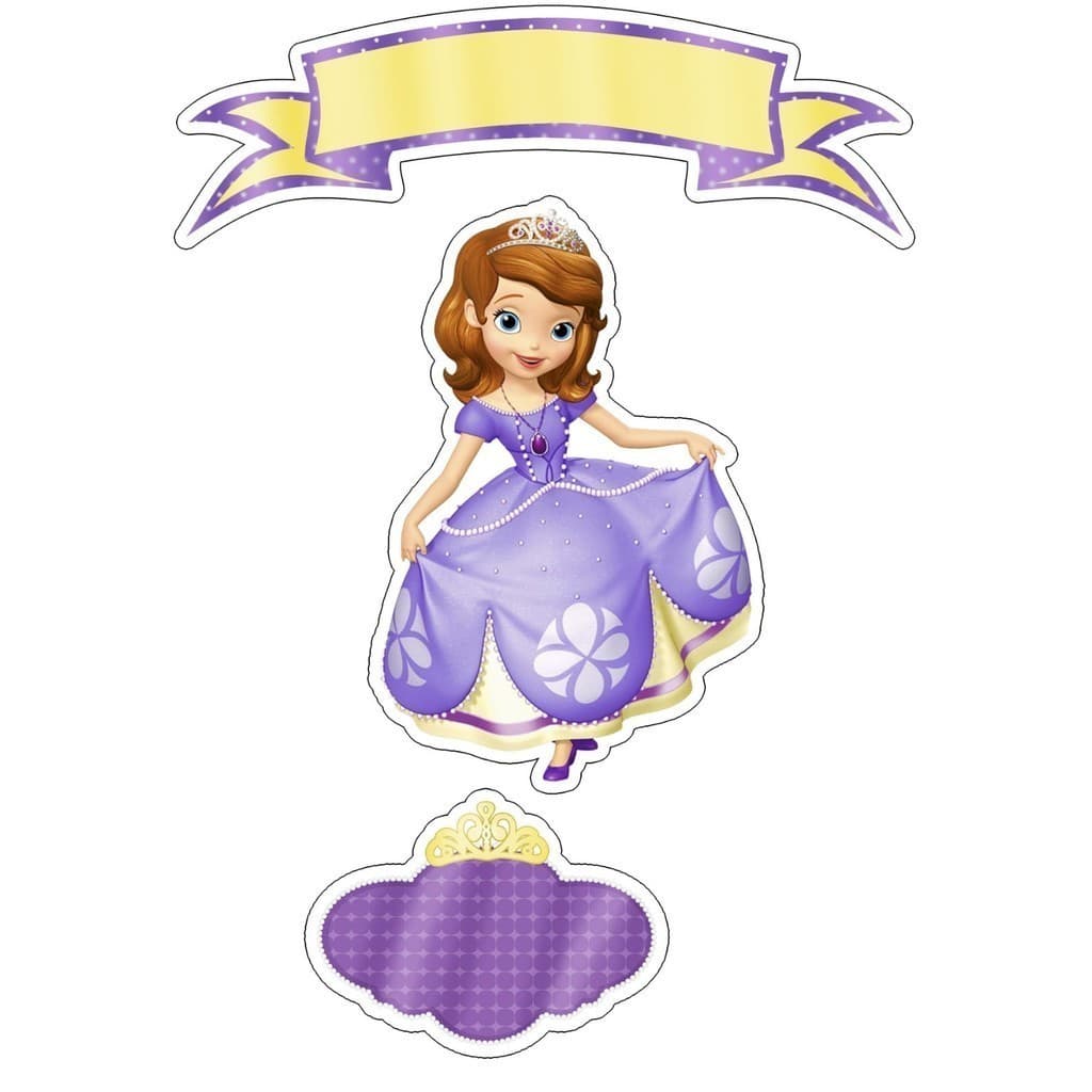 Topo Topper de Bolo Princesinha Sofia Princesa Personalizado Nome Idade