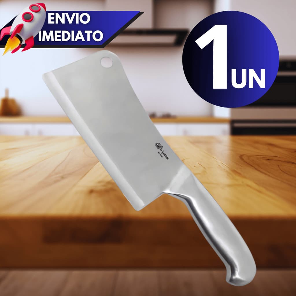 Faca Cutelo Inox Profissional 27 cm – Unidade Avulsa para Uso Doméstico