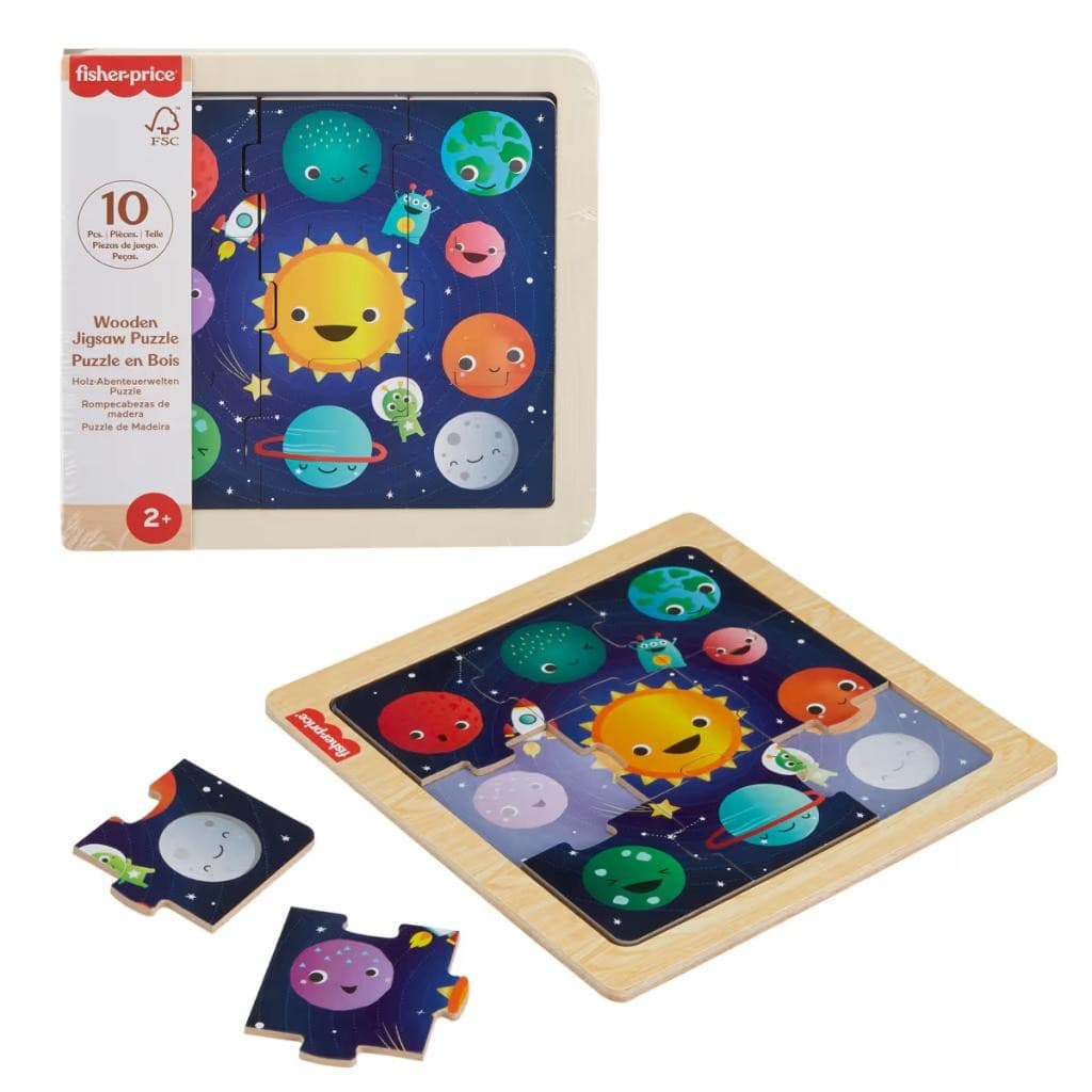 Quebra-Cabeça de Madeira Animais Sortidos Fisher-Price HXV15 - 9 Peças Seguras e Divertidas