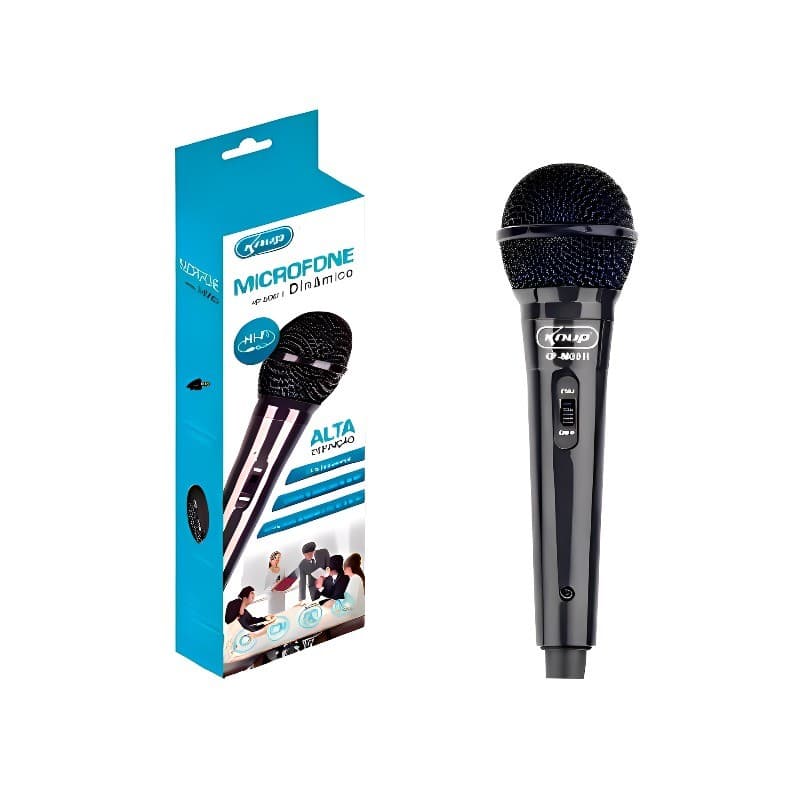 Microfone Profissional Dinâmico Som HD para Karaokê Eventos e Igrejas Conexão com Fio Caixa de Som