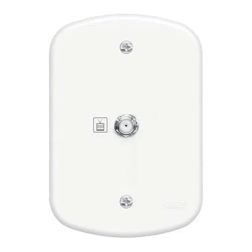 CONJUNTO TOMADA  ANTENA  TV  CABO COAXIAL FAME BLANC 75 OHMS