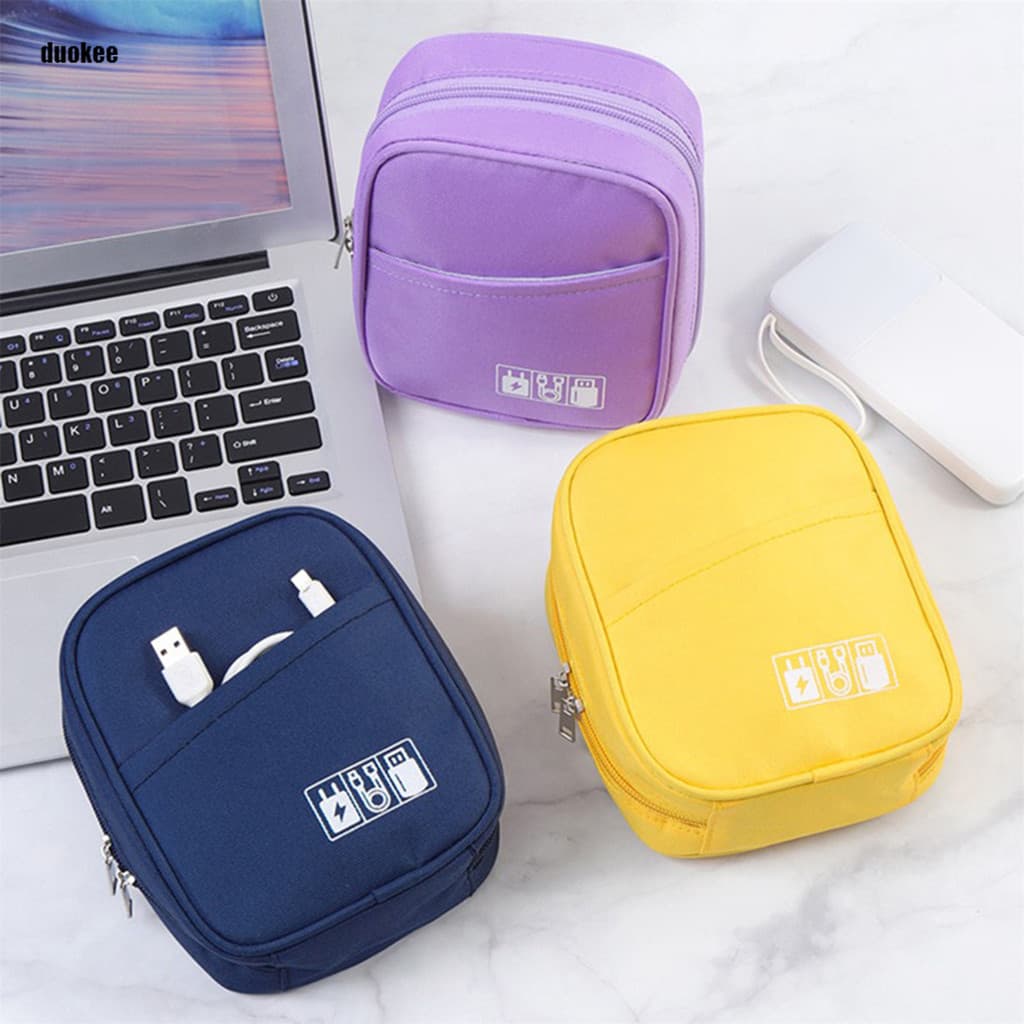 Bolsa De Armazenamento Digital Dupla Camada Portátil Saco De Cabo De Dados À Prova Dwaterproof Água Banco De Carregament