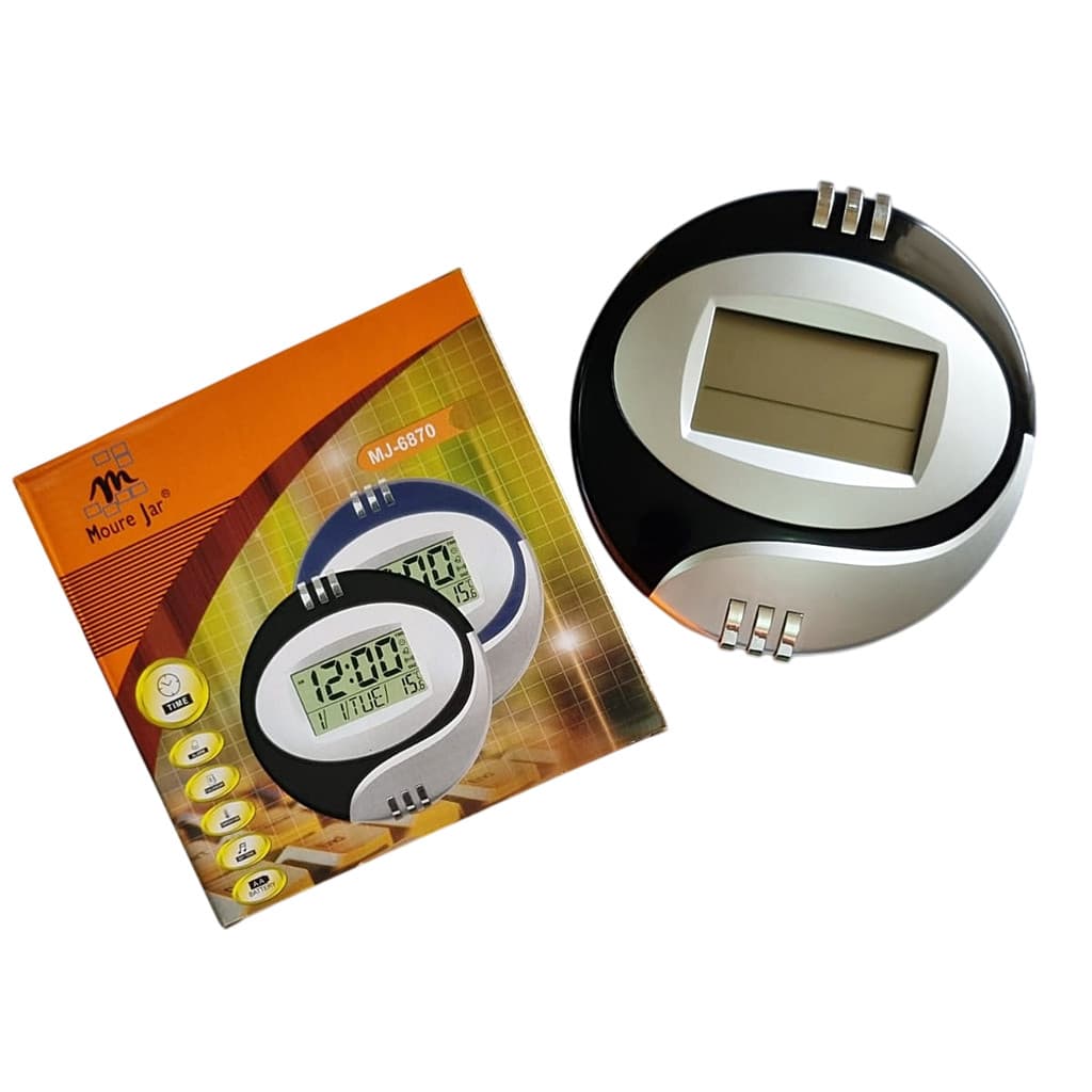Relógio Digital de Parede Redondo Lcd Multifunção MJ-6870