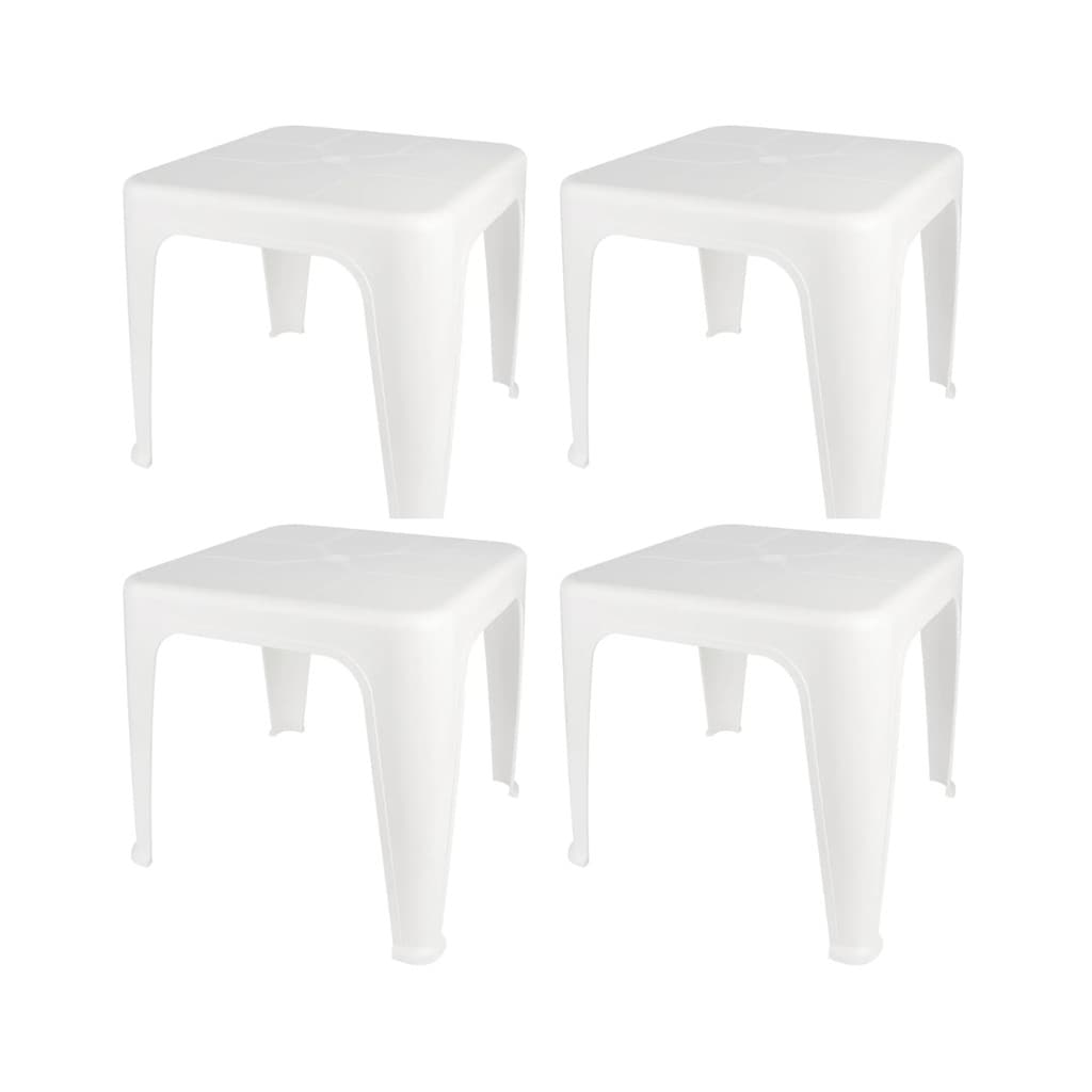 Kit 4 Mesas Quadradas Pequenas Branca Mor 45x45cm