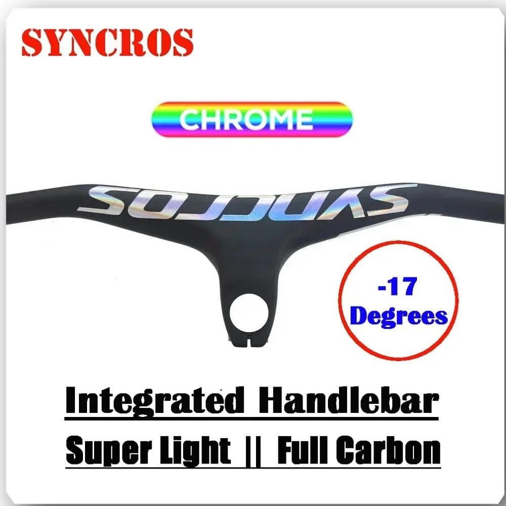 SYNCROS MTB Integrado A Carbono Handlebar , Mountain Acessórios De Bicicleta Haste Preta-17 Graus 70mm-110mm