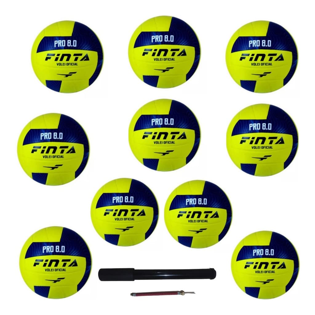 Kit 10 Bola De Vôlei Finta Pvc Reforçada Treino Jogo Oferta