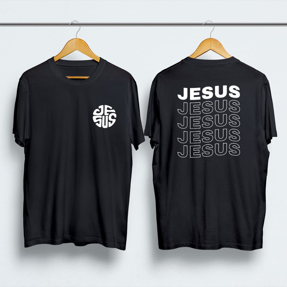 Camisa religiosa estilo urbano com estampa de Jesus Evangélico.