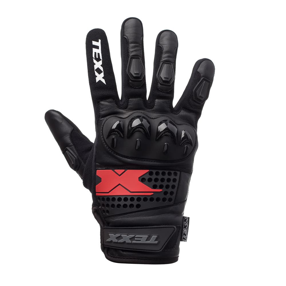 Luva Texx Old Shoot Motociclista Couro Protetor Cano Curto