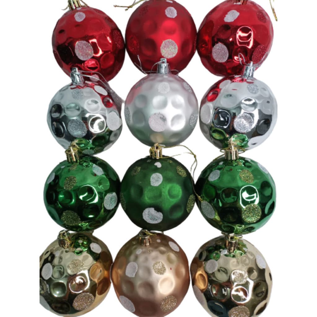 KIT C/3 Bolas de Natal 8CM Enfeite Natalino Artigo de Festa Decoração- CN6532