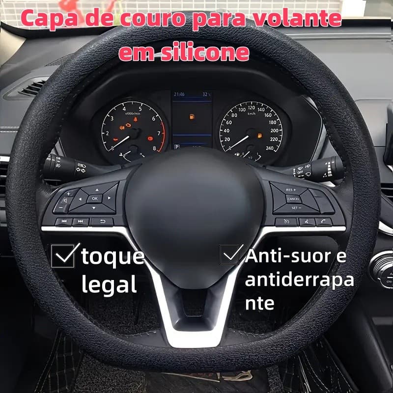 Capa protetora para volante universal de carro multicolorida de silicone flexível ultrafino sazonal de 36 a 40 cm