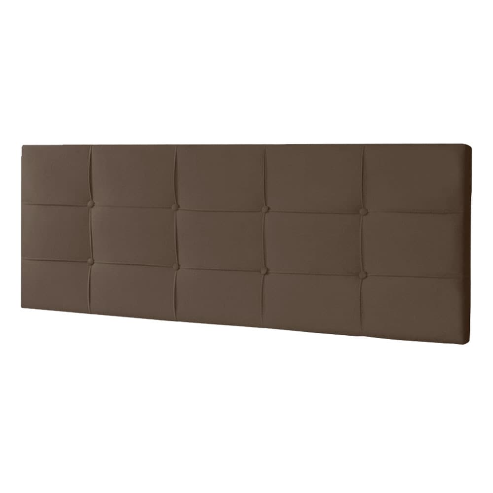 Cabeceira Painel Solteiro 90 cm Roma Suede Marrom - Pallazio