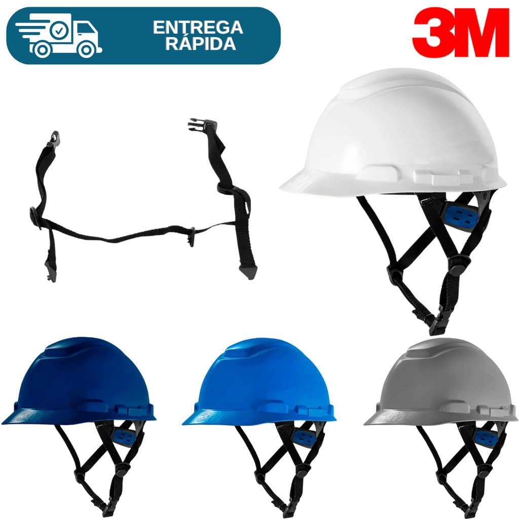 Capacete Segurança 3M H700 Carneira Ajuste Fácil + Jugular 3 Pontos Engenheiro Eletricista Obra Epi