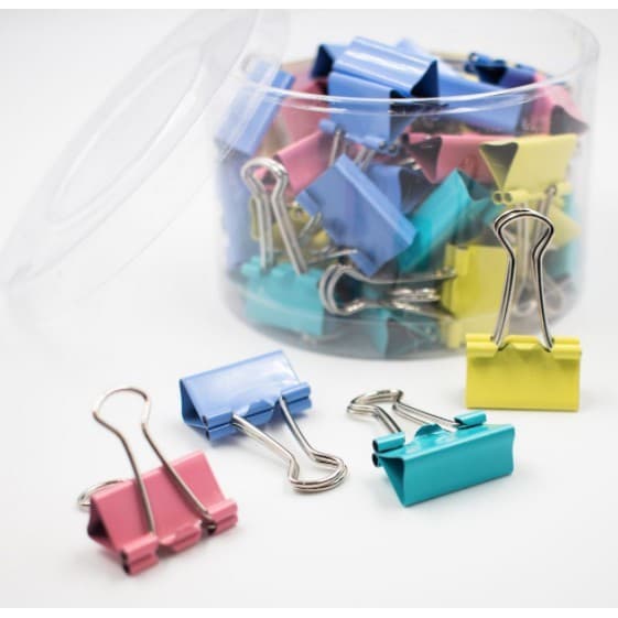Binder Clips Coloridos Tons Pastel 19mm c/40pcs e 32mm /24pcss - CY