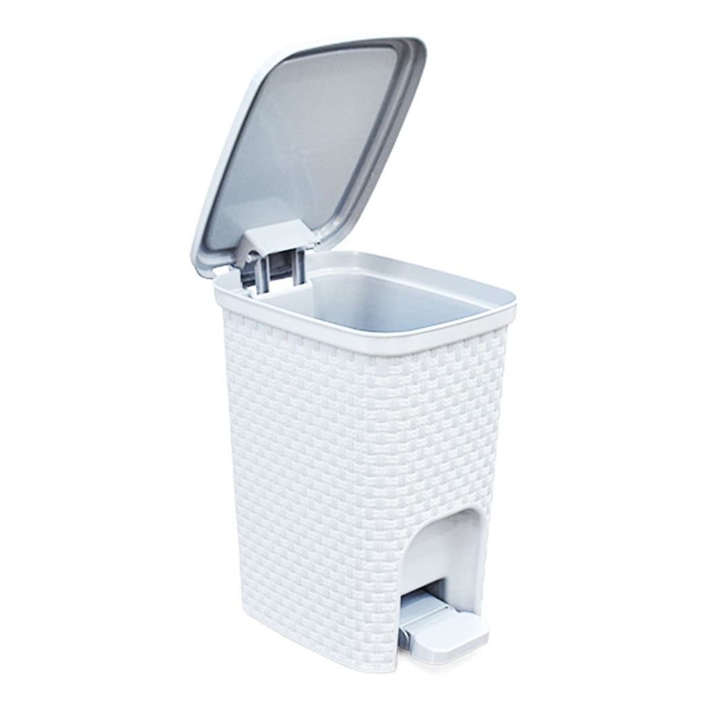 Cesto de Lixo 7 Litros Branca Rattan C/ Pedal Arqplast Lixo Cozinha Escritório Banheiro Pinterest