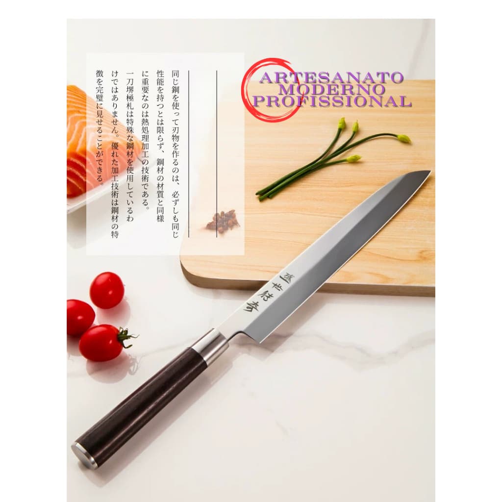 Faca Profissional Sushi Sashimi Lamina 27 Cm Aço Inox