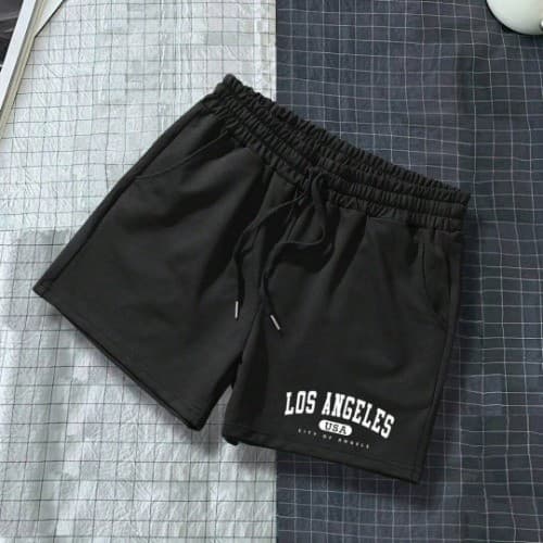 Bermuda Moletom Sporsity  Masculina Academia Short Esporte Fitness Casual Estampado Los Angeles