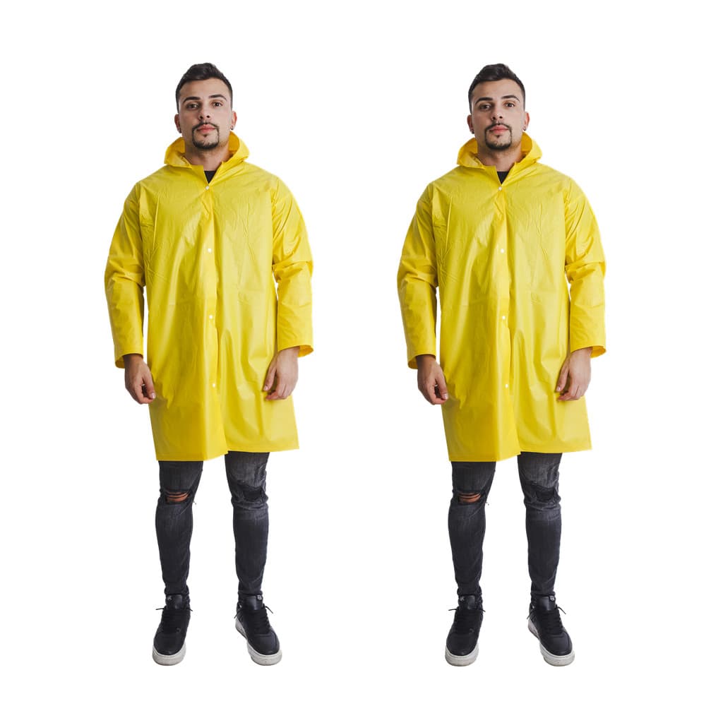 Kit 2 Capas Chuva Pvc Proteção Impermeável Forrado Capuz
