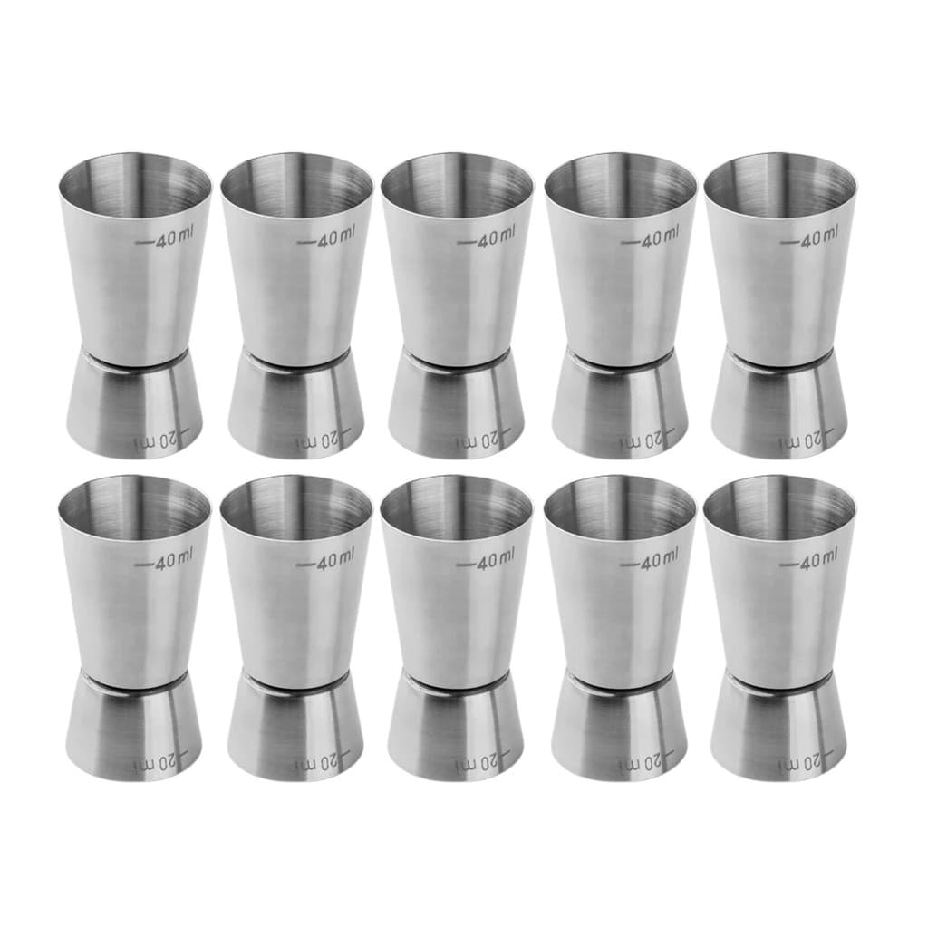 Kit 10 Dosador De Bebidas Medidor Inox Bartender Barmen 40/20ml Bar Restaurante