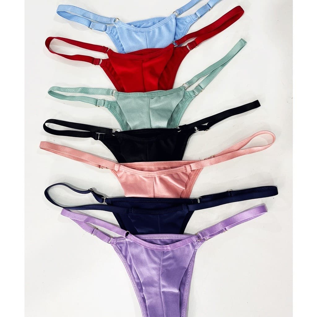 Kit 3 Calcinhas String Fio Duplo Conforto Microfibra Alças Reguláveis Qualidade