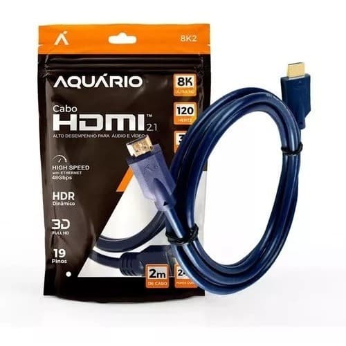 Cabo Hdmi 2.1 8k 3d 2m 120hz 4320p Ps5 Xbox 2 Metros Original com Nota Fiscal