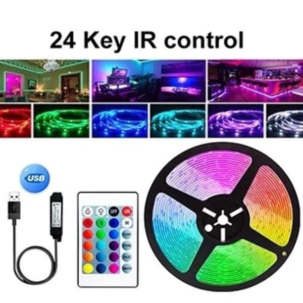 Fita Led RGB 10M Controle Remoto Usb Decoração TV PC
