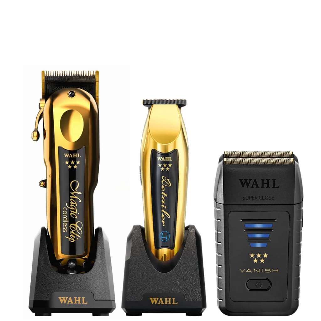 Combo Maquina de Corte e 2 Máquinas de Acabamento Magic Clip Detailer Vanish Kit Wahl Original