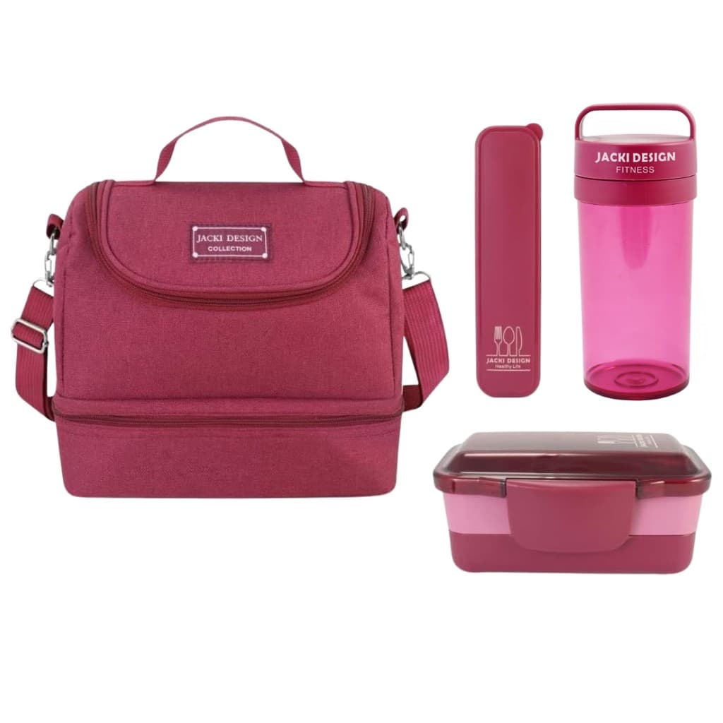 Kit Marmita Bolsa Térmica Completo Vinho Jacki Design