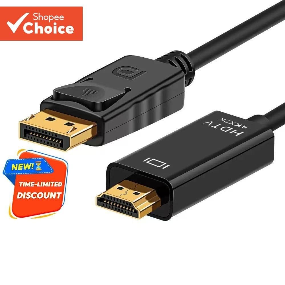 Adaptador De Cabo DisplayPort Para HDMI 1.8m 3m 4K HD Áudio Vídeo Computador Laptop TV Monitor