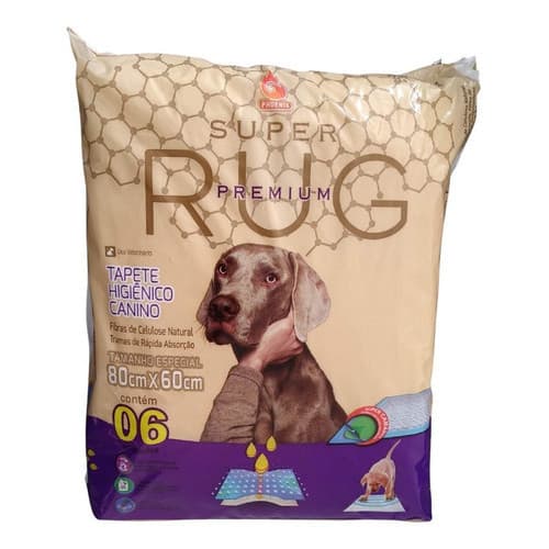 Pacote Tapete Higiênico Super Rug Premium 06 Unidades 80x60
