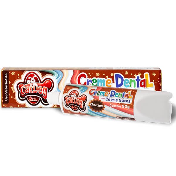 Creme Dental para Cães e Gatos CatDog & Cia Sabor Chocolate 90 g