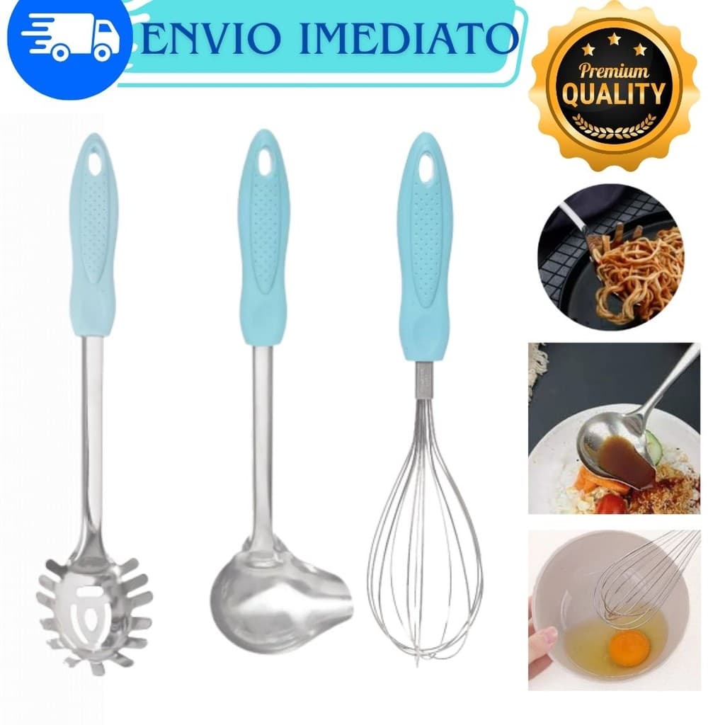 Cozinha Blue KIT 3 Peças utensílios Praticidade e Estilo na Sua Cozinha - Alta qualidade