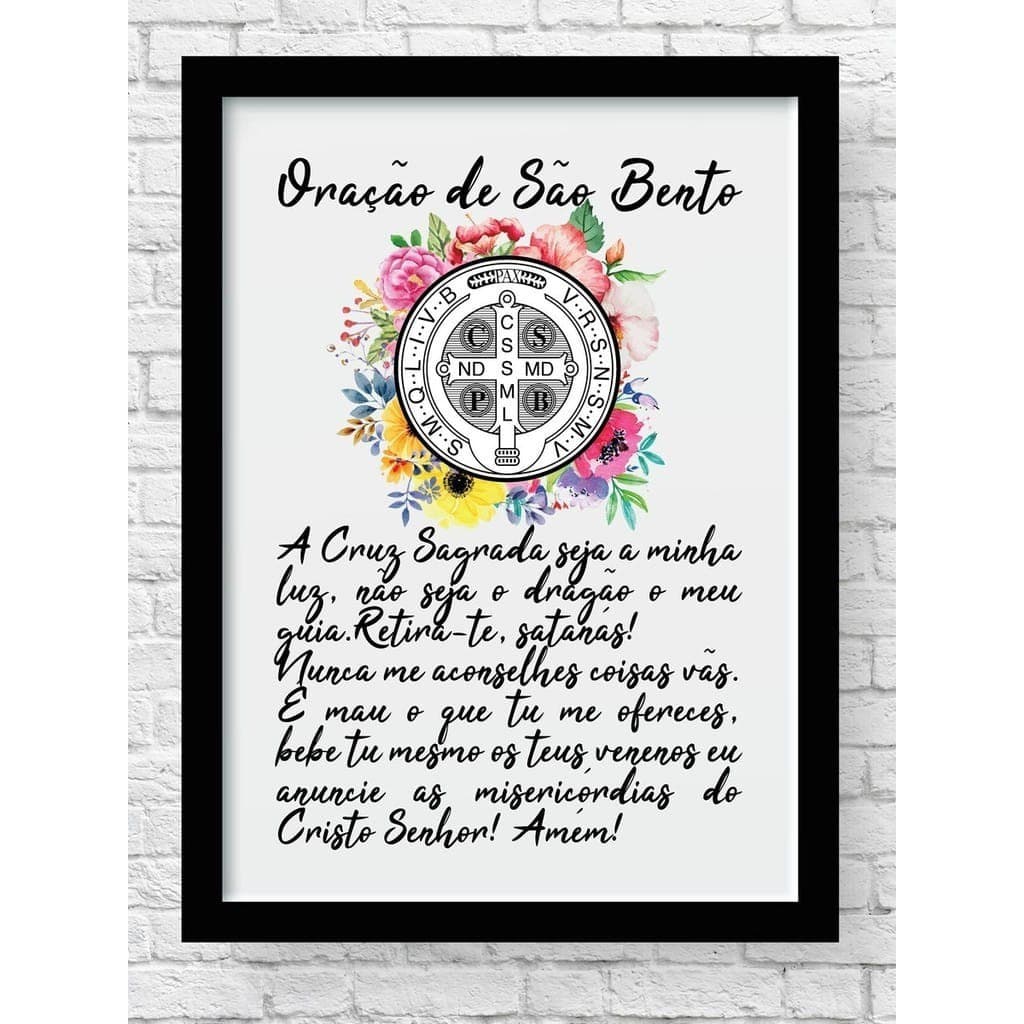 Placa Quadro Decorativo 20x30 Religioso Católico Oração De São Bento