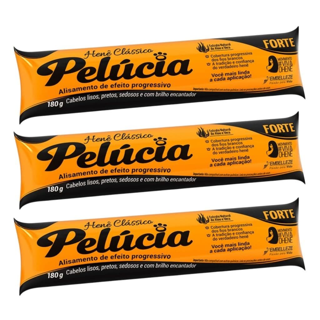 Kit 3 Henê Pelúcia Forte Embelleze 180g  Alisante Capilar Alisa Dá Brilho