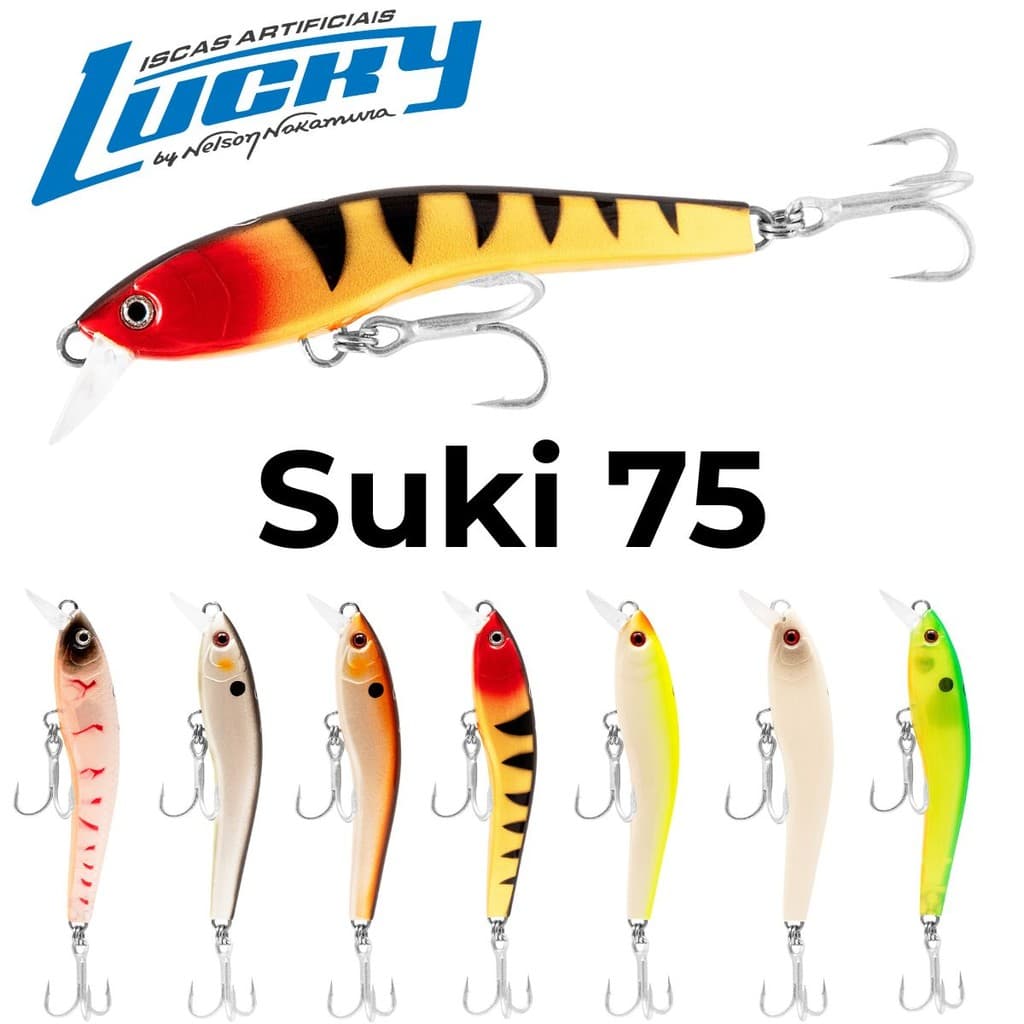 Isca Artificial Suki 75 7g Nakamura Meia Água - Várias Cores