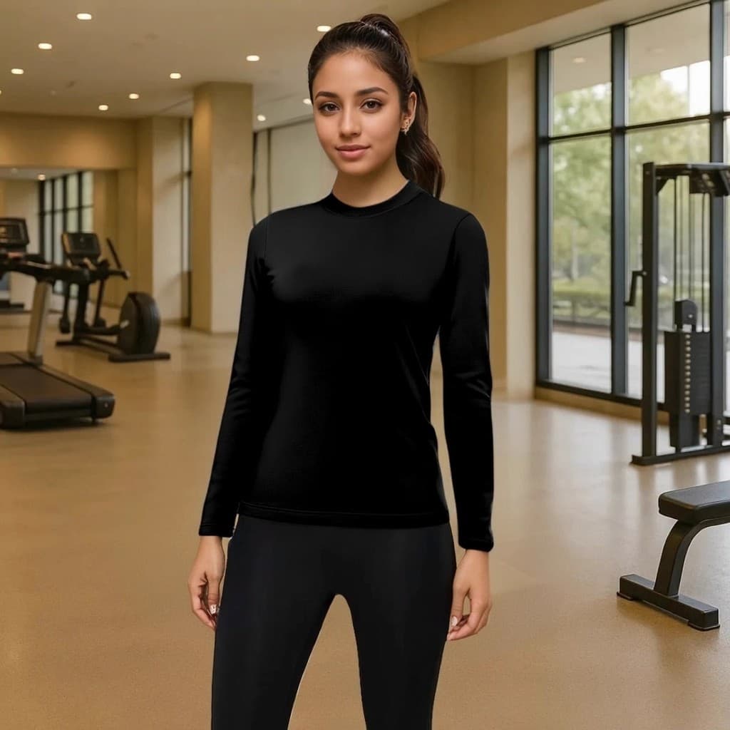 Blusa Malha Fria Dry Fit Feminina Corrida Academia Manga Longa