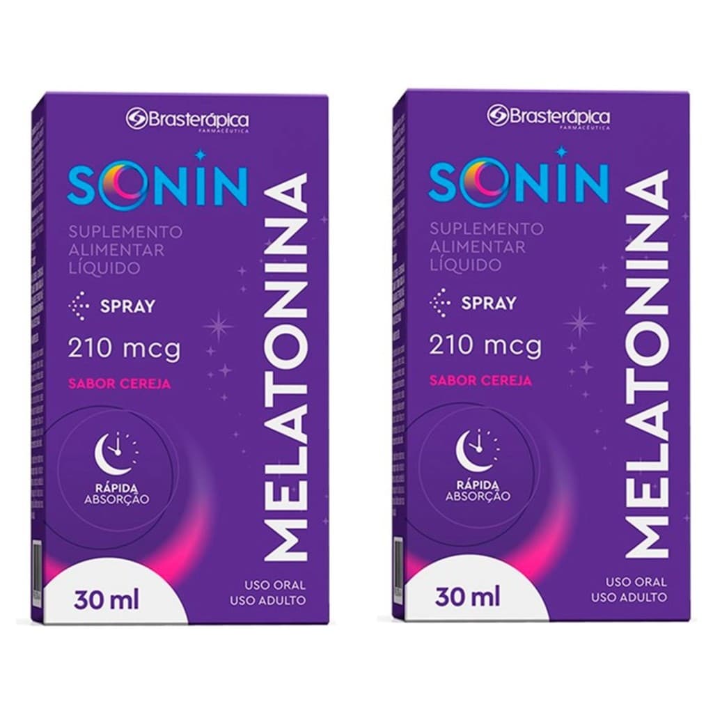 Kit 2X Sonin Melatonina 30ml Brasterápica Sabor Cereja Cereja