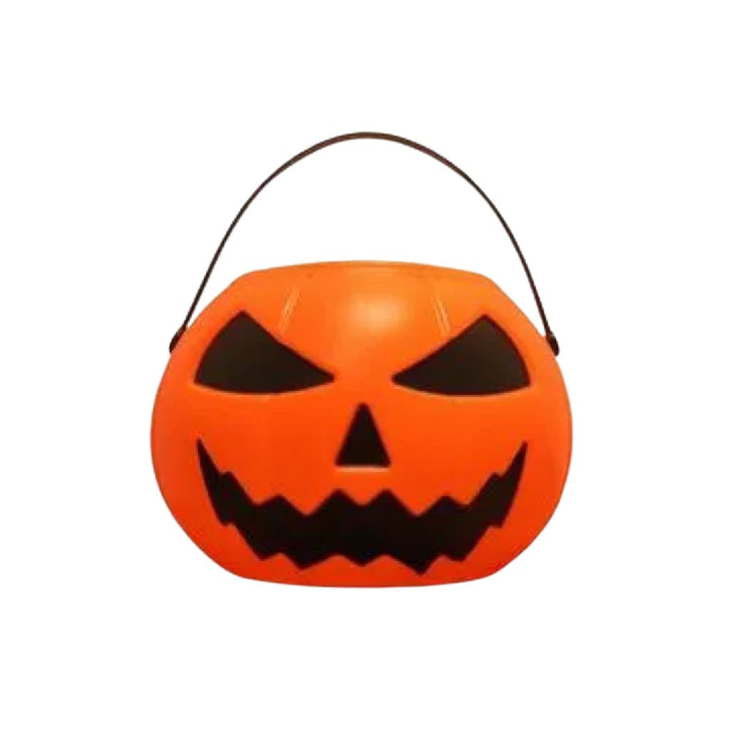 Balde Abóbora Grande Decoração Halloween Cesto 17cm