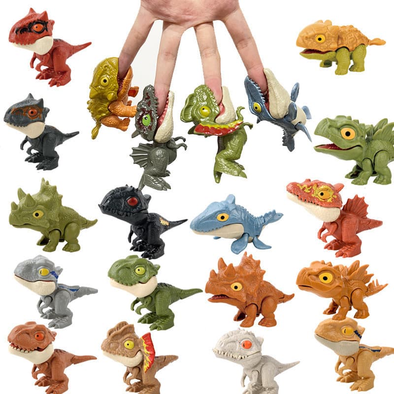 Dinossauro de Dedo Mordida Dinossauro Jurássico Tiranossauro Rex Simulação Modelo Dinossauro de Brinquedo Triceratops Bagged Cross-Bor