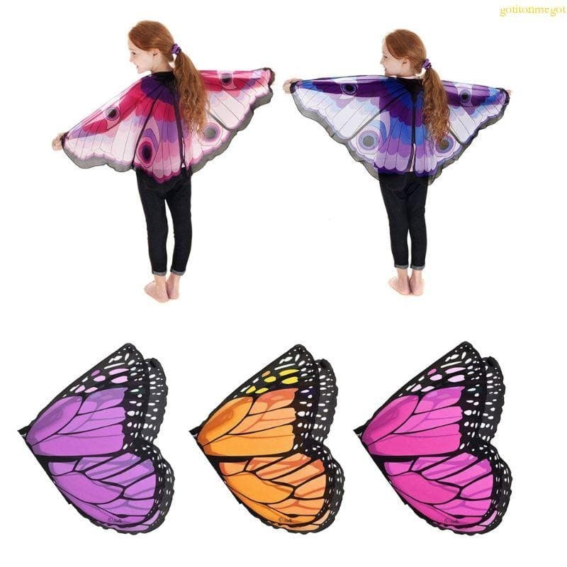 gotitonmegot Para Traje Da Fada Asas Borboletas Shawl Kids Cape Party Favor